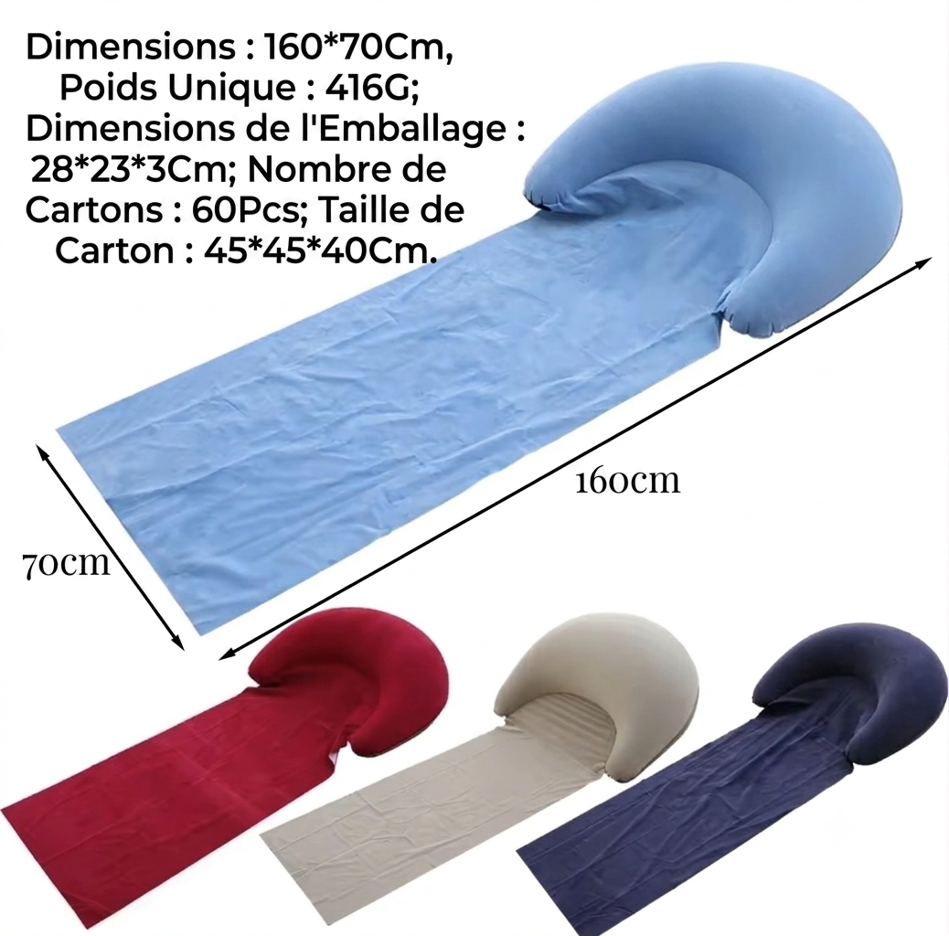Tapis de plage gonflable pliable pour camping extérieur